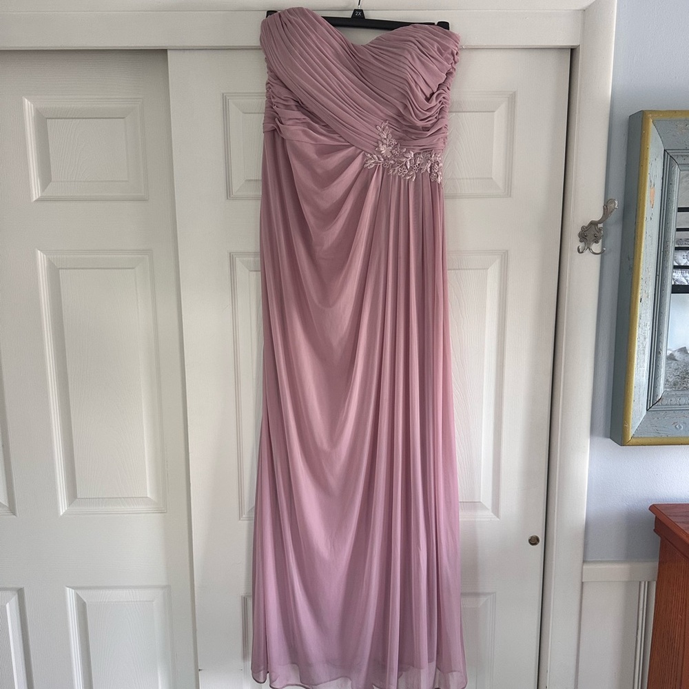 Azazie Strapless Lavender Gown